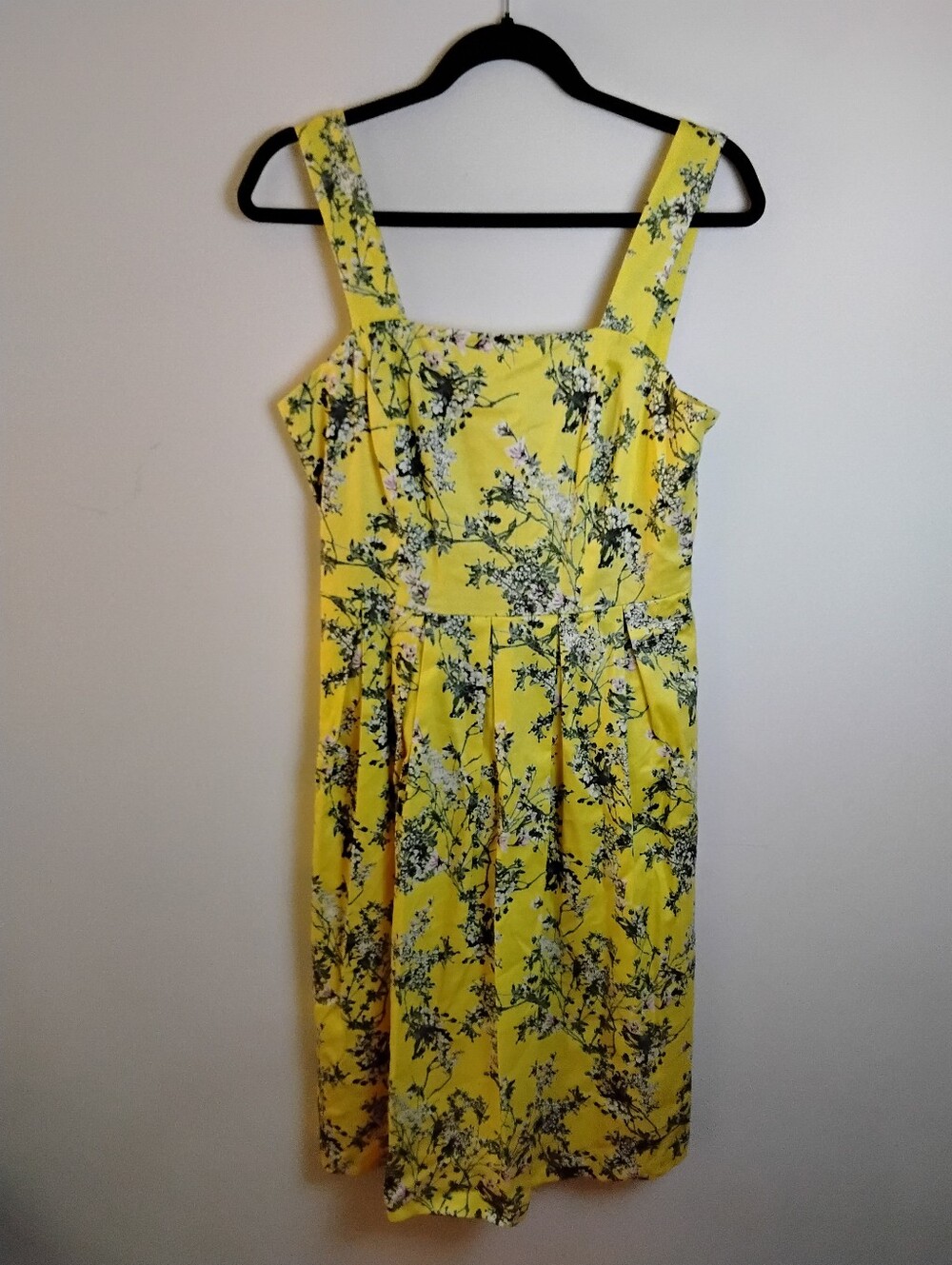 Alex Marie Yellow Floral Sundress with Square Neck Size 8
